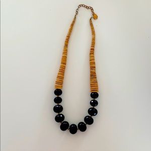 Black Bead/Wood Necklace